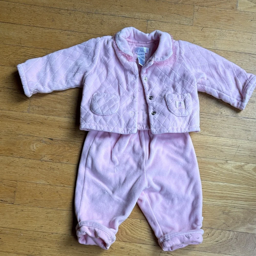 The Children's Place Pink Girls Velour Matching Set